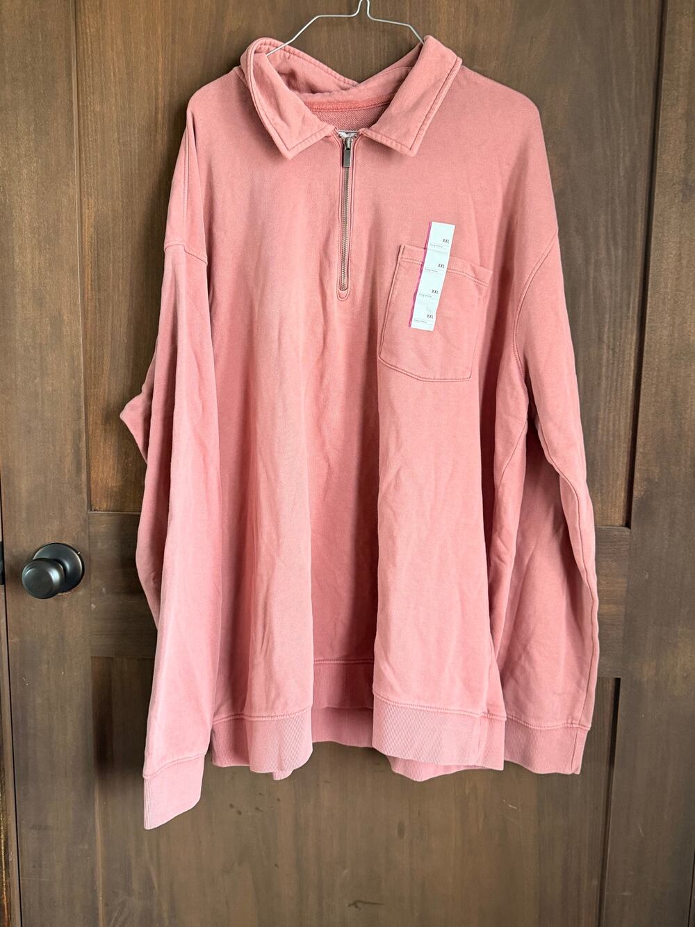 Goodfellow & Co Men's Vintage 1/4 Zip Sweatshirt Berry Pink Size XXL